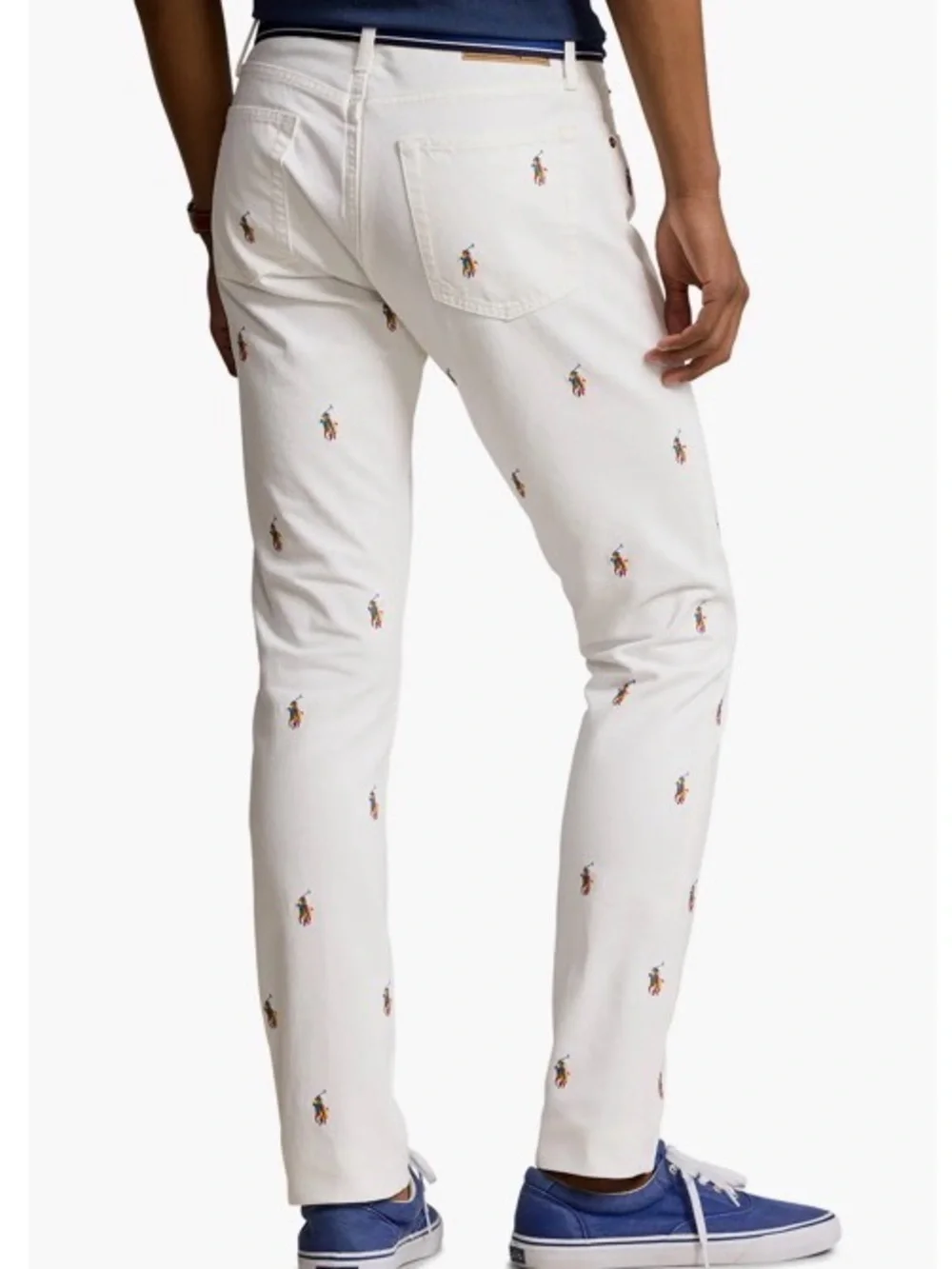 Polo by Ralph Lauren White Slim Jeans with Embroidered Polo Player THE SULLIVAN